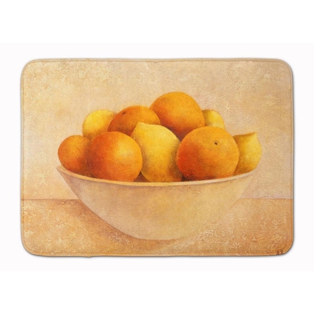 Jensendistributionservices Orange & Lemons in a Bowl Machine Washable Memory Foam Mat MI2550532